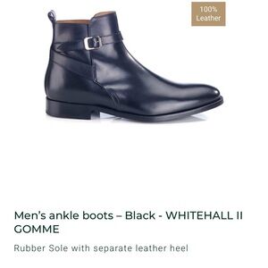 Bexley Black Leather Men's Ankle Boots NWOT